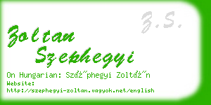 zoltan szephegyi business card